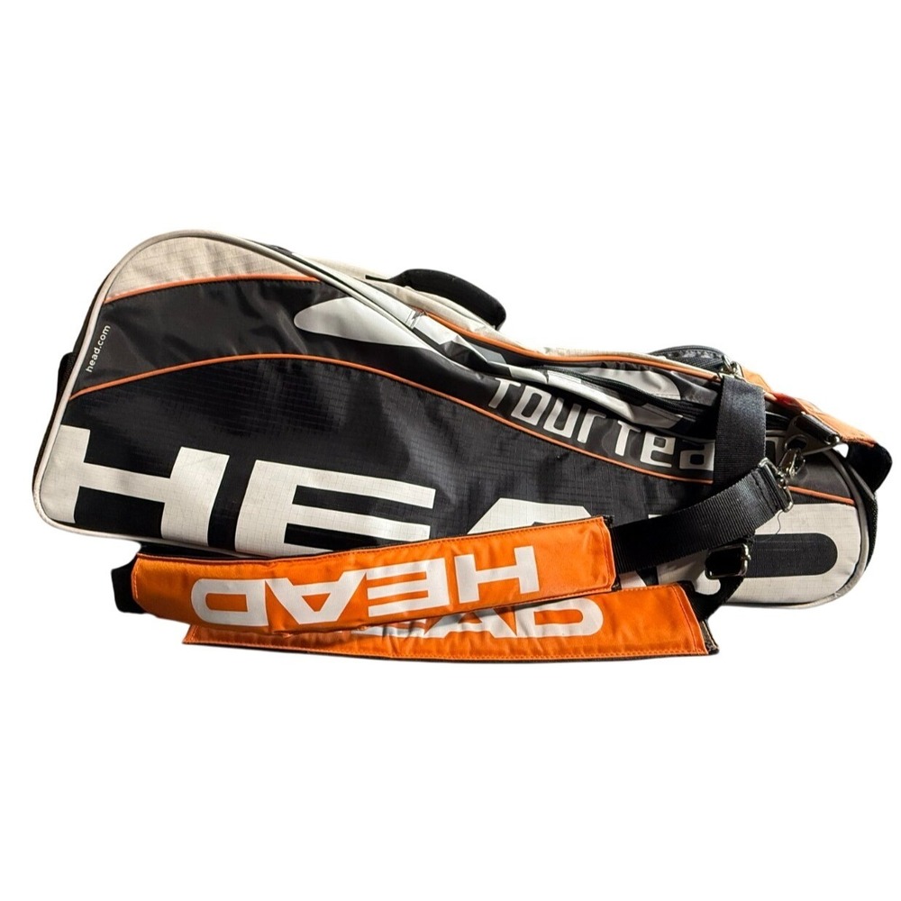 HEAD Tour Team Tennis Racquet Bag – Black/White – 3-6 Racquet Capacity 30"
